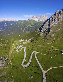 Trento Prints: Sassolungo and Sassopiatto from Pass Pordoi, Belluno, Trento, Trentino Alto Adige, Veneto