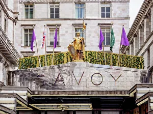 The Savoy Hotel, detailed view, London, England, United Kingdom