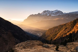 Scalve valley at sunrise, Bergamo province, Lombardy district, Italy, Europe