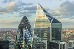 Images Dated 12th March 2020: The Scapel building and The Gherkin which is also known as the Swiss Re building, London
