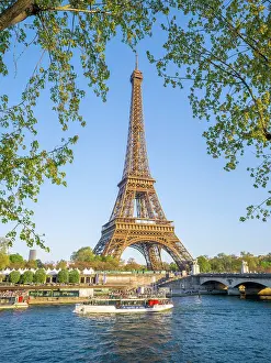 Eiffel Tower Prints: Scenic Eiffel Tower and the Seine River in Spring, Paris, France