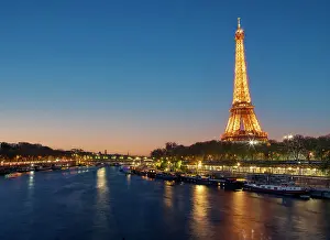 Eiffel Tower Prints: Scenic Eiffel Tower and the Seine River in Spring, Paris, France