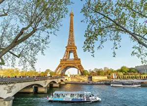 Eiffel Tower Prints: Scenic Eiffel Tower and the Seine River in Spring, Paris, France