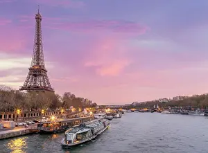 Eiffel Tower Prints: Scenic Eiffel Tower and the Seine River in Spring, Paris, France