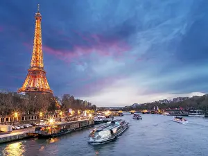 Eiffel Tower Prints: Scenic Eiffel Tower and the Seine River in Spring, Paris, France