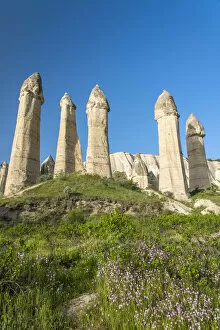 Images Dated 23rd June 2015: Scenic fairy chimneys landscape in springtime, Goreme, Cappadocia, Turkey