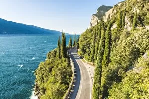 The scenic Gardesana road, lake Garda, Lombardy, Italy