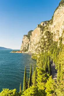 The scenic Gardesana road, lake Garda, Lombardy, Italy
