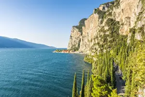 The scenic Gardesana road, lake Garda, Lombardy, Italy