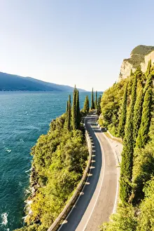 The scenic Gardesana road, lake Garda, Lombardy, Italy