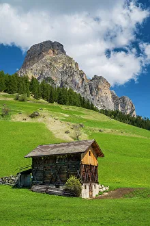 Scenic mountain landscape in spring, Colfosco-Calfosch, Val Badia, Dolomites, Alto Adige-South Tyrol, Italy