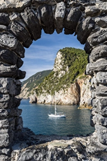 Scenic sea view from the medieval walls of Porto Venere, Liguria, Italy