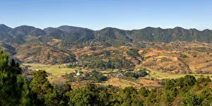 Scenic view of mountainous countryside near Kalaw, Kalaw Township, Taunggyi District Scenic view of mountainous countryside near Kalaw, Kalaw Township, Taunggyi District