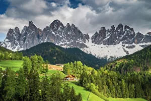 Odle Prints: Scenic view over the Odle (Geislergruppe) mountain group