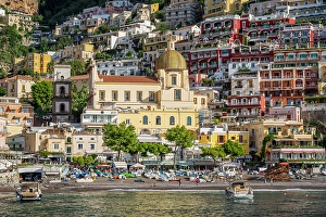 Tyrrhenian Prints: Scenic view of Positano, Amalfi coast, Campania, Italy