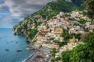 Tyrrhenian Prints: Scenic view of Positano, Amalfi coast, Campania, Italy
