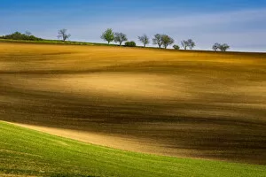 Scenic view of rolling hills near Kyjov, Hodonin District, South Moravian Region, Moravia
