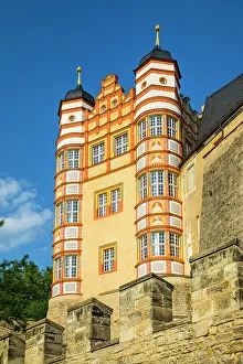 Saale River Prints: Schloss Bernburg & Saale river, Bernburg, Saxony-Anhalt, Germany