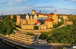 Schloss Bernburg & Saale river, Bernburg, Saxony-Anhalt, Germany