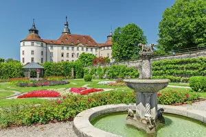 Fountain Prints: Schloss Langenburg Castle, Langenburg, Hohenlohe, Baden-Württemberg, Germany