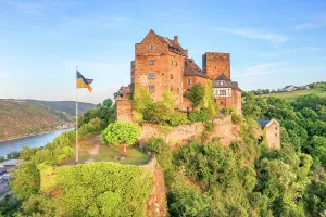 Oberwesel Prints: Schonburg Castle, Oberwesel, Rhine valley, Rhineland-Palatinate, Germany