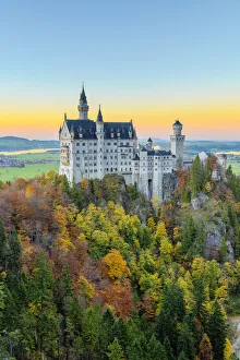 Schwangau, Bavaria, Germany, Europe. Neuschwanstein castle viewed from Marienbrucke