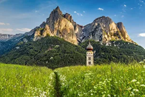 Kastelruth Prints: Sciliar - Schlern mountain group, Dolomites, Castelrotto - Kastelruth, Trentino Alto