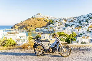 Astypalaia Prints: Scooter, Chora, Astypalaia, Dodecanese, Greek Islands, Greece