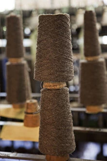 Images Dated 26th July 2010: Scotland, New Lanark, Spinning Needles on Spinning Mule Machine