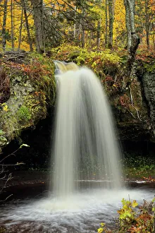 Michigan Prints: Scott Falls in autumn, Au Train, Michigan, USA