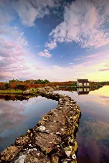 Pathway Prints: Screebe Fishing Hut at Sunset, Connemara, County Galway, Ireland