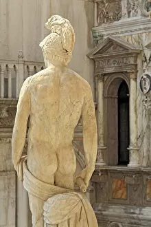 Courtyard Gallery: Sculpture inside courtyard of the Doges Palace (Palazzo Ducale), Venice, Veneto