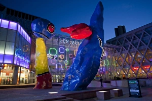 Land Mark Prints: Sculpture of Joan Miro in La Defense, the main business district in Paris, France