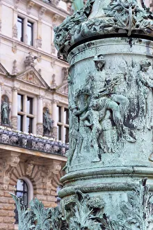 Rathaus Prints: Sculpture in front of Rathaus (Town Hall), Hamburg, Germany