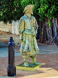 Malecon Prints: Sculpture at the waterfront of Campeche City, Campeche State, Mexico