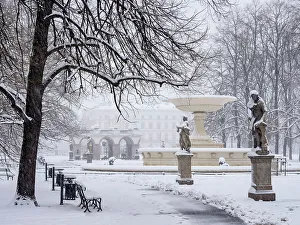 Mazovia Province Prints: Sculptures and Fountain in the Saxon Garden