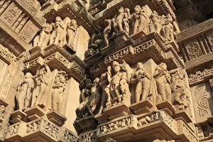 Sculptures, Lakshmana Hindu temple UNESCO World Heritage site, Khadjuraho, Madhya Pradesh