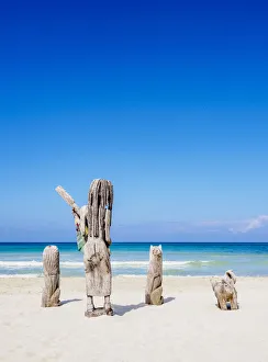 Sculptures at Seven Mile Beach, Long Bay, Negril, Westmoreland Parish, Jamaica