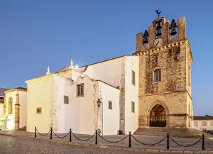 Faro Prints: Se Cathedral at dusk, Faro, Algarve, Portugal