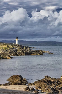 Images Dated 7th September 2018: Sea coast with lighthouse, Port Charlotte, Islay, Inner Hebrides, Argyll, Scotland, UK