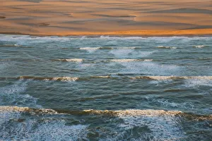 Images Dated 12th August 2010: Sea & desert, Namib Desert, Namibia, aerial view