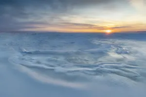 Sea Ice Prints: Sea ice pattern of the frozen Hudson Bay, Churchill, Manitoba, Canada