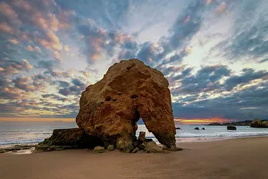 Portimao Prints: Sea Stack on Tres Castelos Beach, Portimāo, Algarve, Portugal