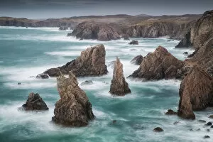 Images Dated 11th December 2020: Sea Stacks at Aird Feinis, Isle of Lewis, Scotland