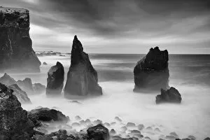 Storm Clouds Collection: Sea Stacks, Reykjanes, Iceland