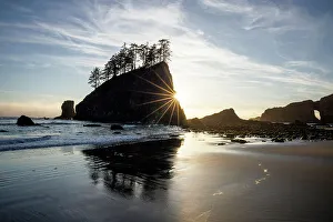 Sea Stacks Prints: Sea stacks at Second beach, La Push, Olympic National Park, Washington, USA