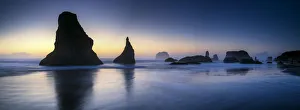 Bandon Beach Prints: Sea Stacks at Sunset, Bandon Beach, Oregon, USA