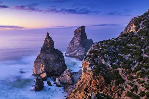 Sea Stacks at Sunset, Praia da Ursa, Colares, Sintra, Portugal