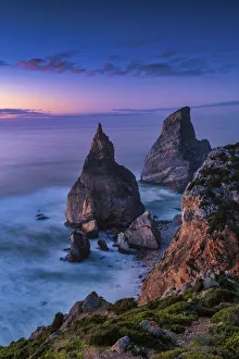 Sea Stacks at Sunset, Praia da Ursa, Colares, Sintra, Portugal