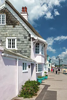 Southern England Prints: Seafront promenade in the seaside resort of Lyme Regis, Dorset, England